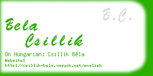 bela csillik business card
